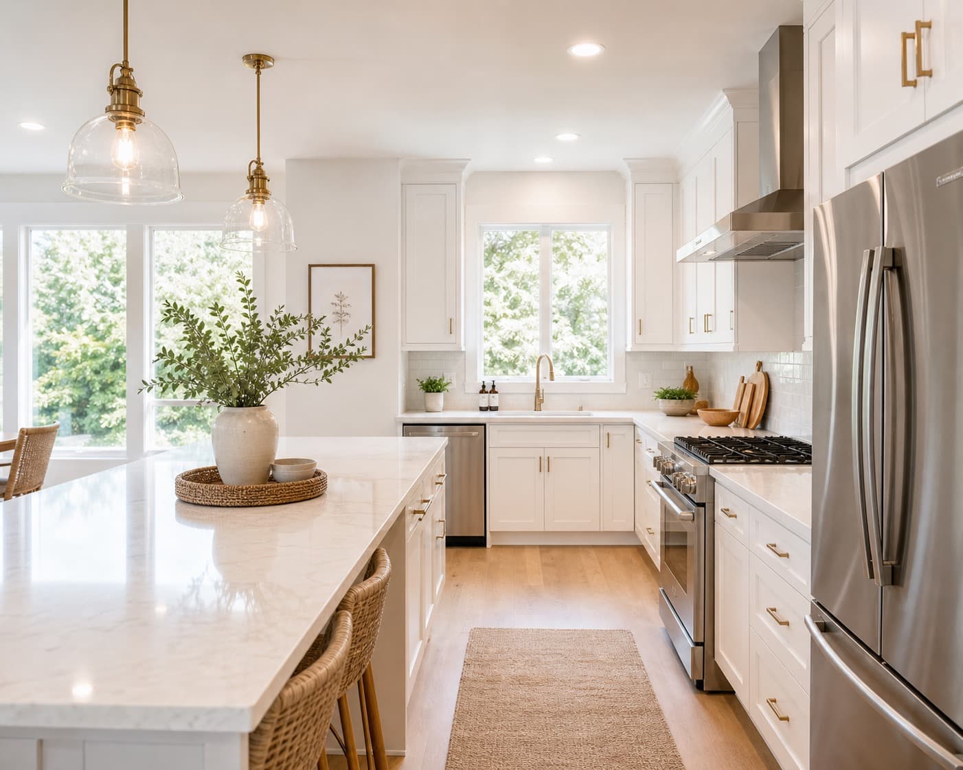 Bright, professionally cleaned modern kitchen